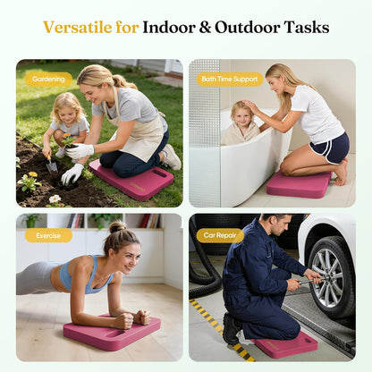 Grenebo 2-Pack 1.6" Extra Thick NBR Foam Garden Kneeling Pads, Ultra Soft Cushion Kneeling Pads for Gardening, Gardening Kneeling Pad for Baby Bathing, Work, Exercise, 17.3×11×1.6 in, Green