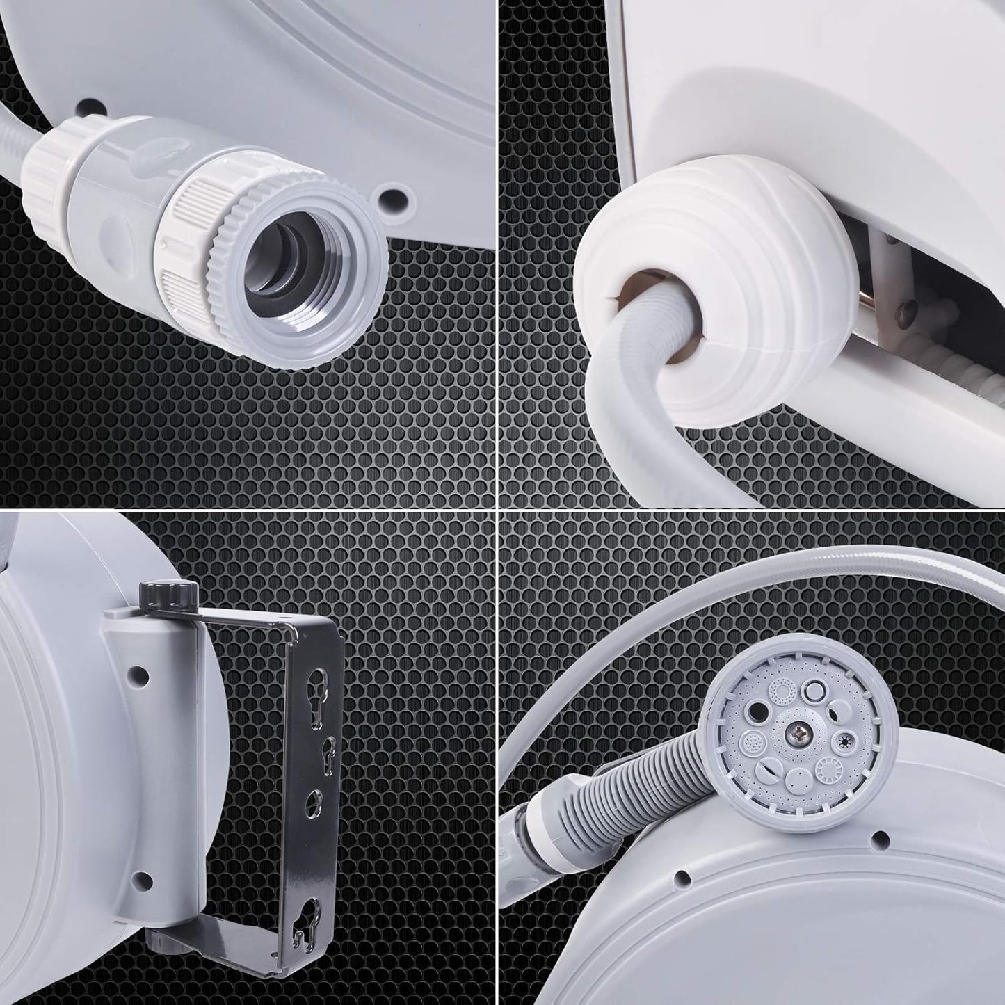 Retractable Garden Water Hose Reel Storage Gun Rewind Wall Mount 32Feet/65Feet/100Feet (65 Feet)