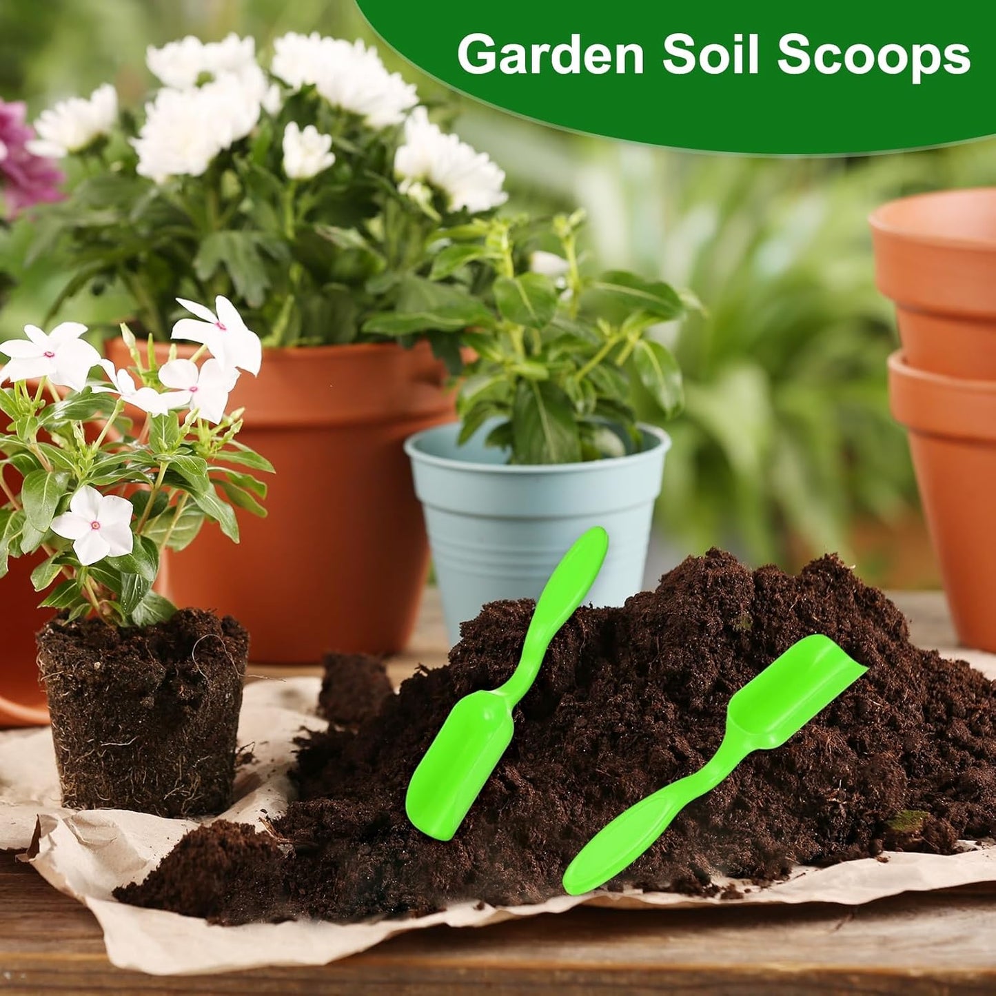 M METERXITY 20-Pack Mini Gardening Shovel Spoons, Plastic Garden Soil Scoops for Cultivation Digging Transplanting/Flower Planting/Plant Succulent, Colorful Small Gardening Tools [Multicolor]