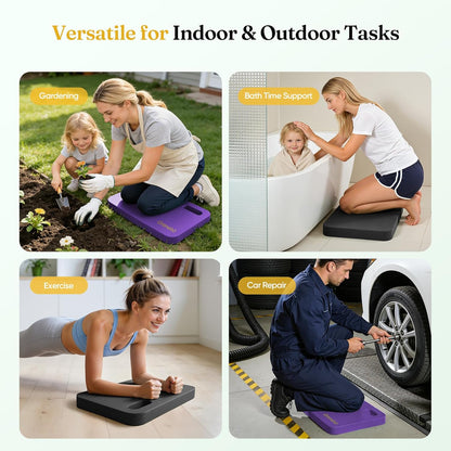 Grenebo 2-Pack 1.6" Extra Thick NBR Foam Garden Kneeling Pads, Ultra Soft Cushion Kneeling Pads for Gardening, Gardening Kneeling Pad for Baby Bathing, Work, Exercise, 17.3×11×1.6 in, Green