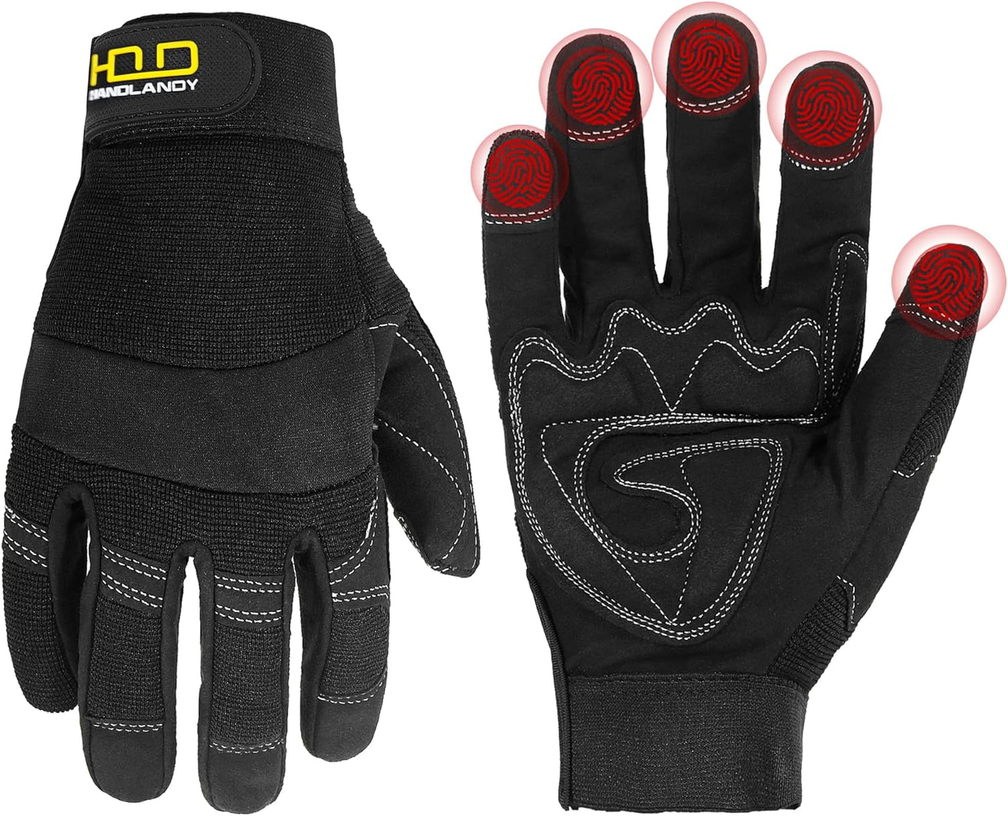 Work Gloves for Men & Women, Utility Mechanic Working Gloves Touch Screen, Flexible Gardening Gloves for Yard