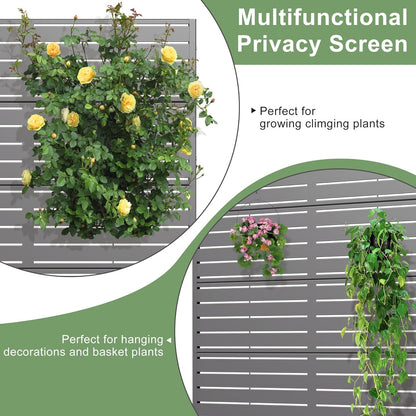 Casaphoria Metal Raised Garden Bed with Trellis and Wheels, 72"x47"x16" Planter Box for Climbing Plants, Vegetables & Vines, Features Drainage Holes and Privacy Screen (Black-Louver) - Colors A