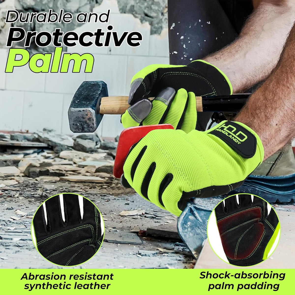 Work Gloves for Men & Women, Utility Mechanic Working Gloves Touch Screen, Flexible Gardening Gloves for Yard