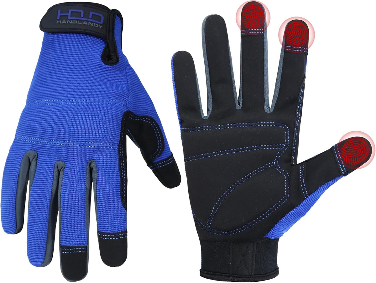 Work Gloves for Men & Women, Utility Mechanic Working Gloves Touch Screen, Flexible Gardening Gloves for Yard