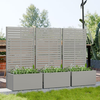Casaphoria Metal Raised Garden Bed with Trellis and Wheels, 72"x47"x16" Planter Box for Climbing Plants, Vegetables & Vines, Features Drainage Holes and Privacy Screen (Black-Louver) - Colors A