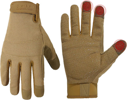 Work Gloves for Men & Women, Utility Mechanic Working Gloves Touch Screen, Flexible Gardening Gloves for Yard