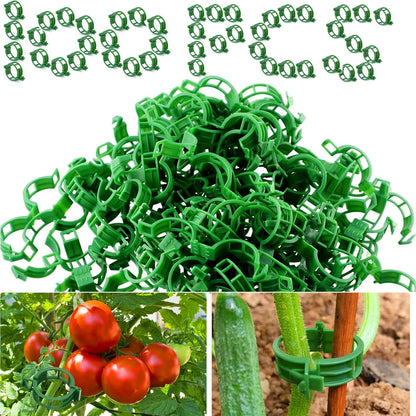 Tomato Support Hooks with String 20 Pcs,100 Pcs Plant Support Clips for Climbing Plants,Tomato Trellis Roller Hooks with 49.2FT String,Reusable Grape Vine Clips to Prevent Tomatoes