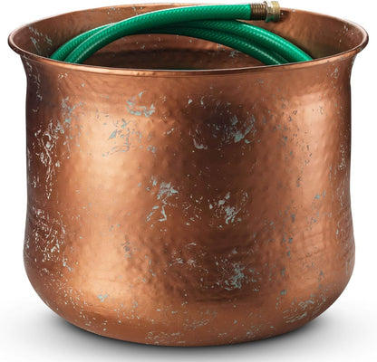 Garden Hose Pot Holder | Water Hose Container Pot For Outside or Indoor Use | Expandable Water Hose Hider Storage Organizer No Lid