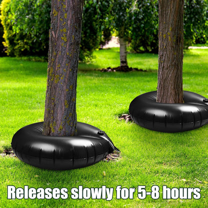 Foaincore 6 Pcs 10 Gallon Heavy Duty Tree Watering Ring PVC Drip Irrigation Deep Tree Root Watering Bag Round Trees Slow Release Water Pouch Planting Drip Irrigation Rings for Gardening Supply(Green)