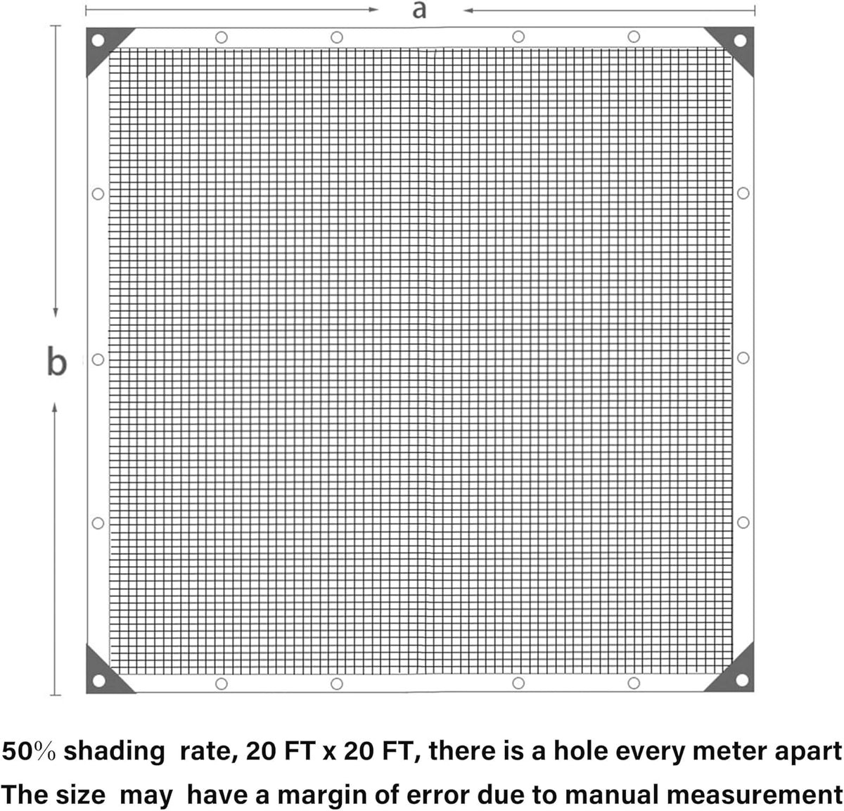 winemana 70% Shade Cloth 10x20 FT - Durable UV Blocking Mesh Tarp for Garden, Patio, Greenhouse & Chicken Coop - Sun Shade Cover with Grommets for Plants, Dog Kennel, Outdoor Use