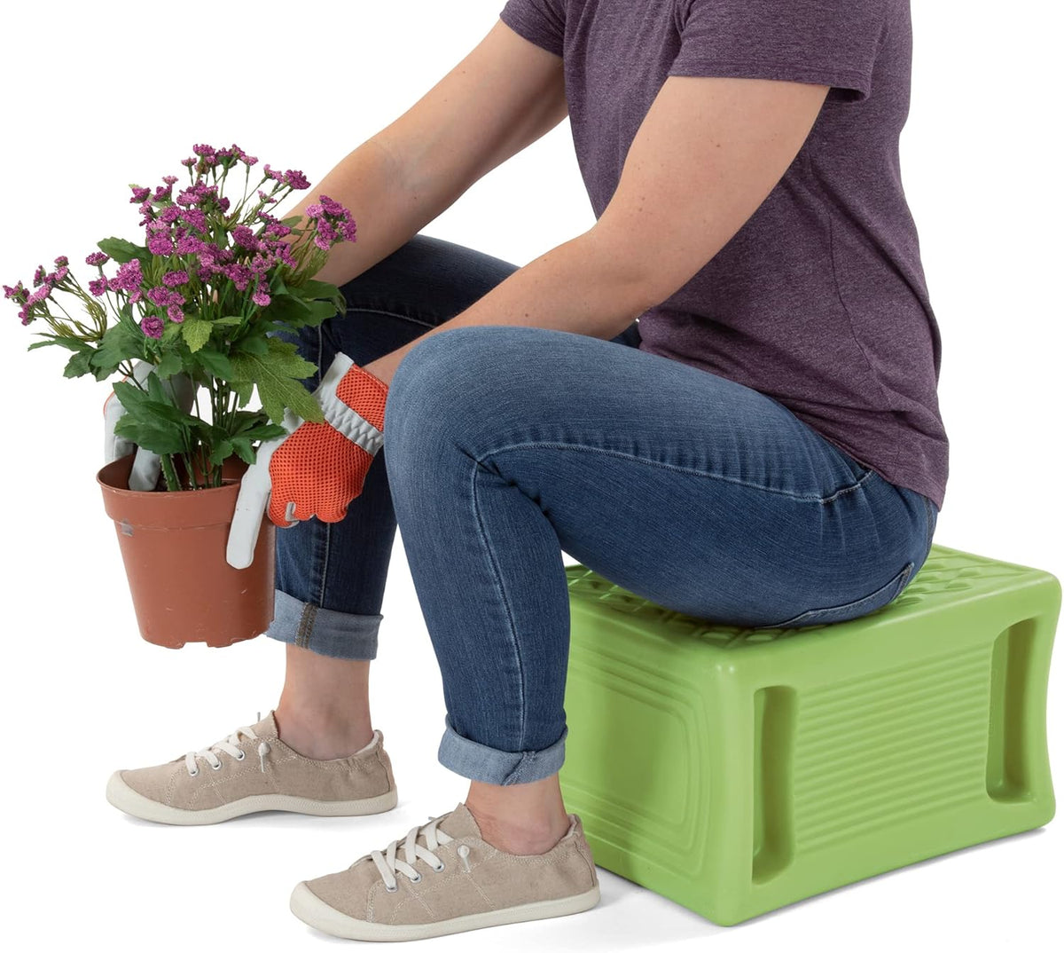 Simplay3 Handy Home 3-Level Heavy Duty Work/Garden Seat - 12" x 15" x 9" - Gray, Made in USA