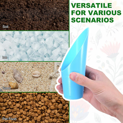 M METERXITY 18-Pack Bonsai Soil Scoops, Plastic Garden Soil Scoops Bucket Shovel Potting Scoopers for Transplanting/Flower Planting/Plant Succulent, Colorful Small Gardening Tools [Multicolor]