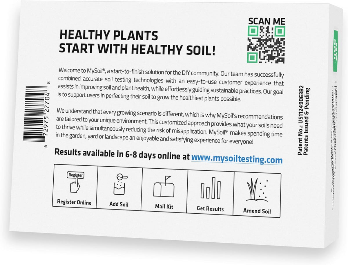 MySoil Soil Test Kit, Unlock Your Lawn & Garden Potential, Complete & Accurate Nutrient and pH Analysis with Recommendations Tailored to Your Soil and Plant Needs