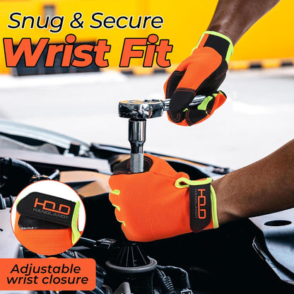 Work Gloves for Men & Women, Utility Mechanic Working Gloves Touch Screen, Flexible Gardening Gloves for Yard
