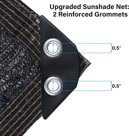 winemana 70% Shade Cloth 10x20 FT - Durable UV Blocking Mesh Tarp for Garden, Patio, Greenhouse & Chicken Coop - Sun Shade Cover with Grommets for Plants, Dog Kennel, Outdoor Use