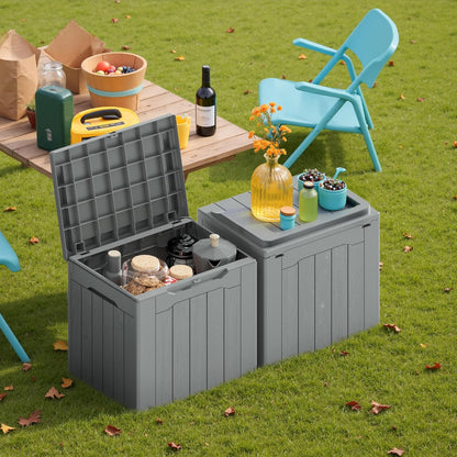 30 Gallon Resin Deck Box Waterproof Outdoor Storage Box for Patio Furniture Pool Accessories Indoor Storage for Cushion Garden Tools (30 Gallon, Black)