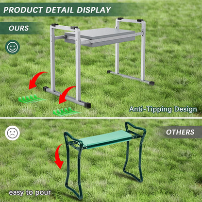 FLINTER Wider Garden Kneeler and Seat, Heavy Duty Thick Gardening Bench for Kneeling and Seat - Garden Kneelers for Seniors, Gardening Stools for Women, Grandparents, Gardeners, Black