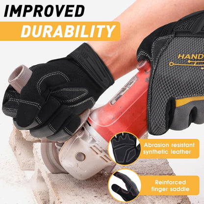 Work Gloves for Men & Women, Utility Mechanic Working Gloves Touch Screen, Flexible Gardening Gloves for Yard