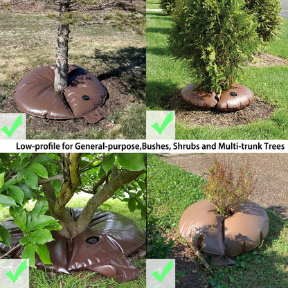 20gal Tree Watering Ring with Coconut Fiber Mulch Ring, Deep Root&Slow Release&Automatic Drip Irrigation Watering System for Trees and shrubs (2*Watering Ring +2* Mulch Mat)