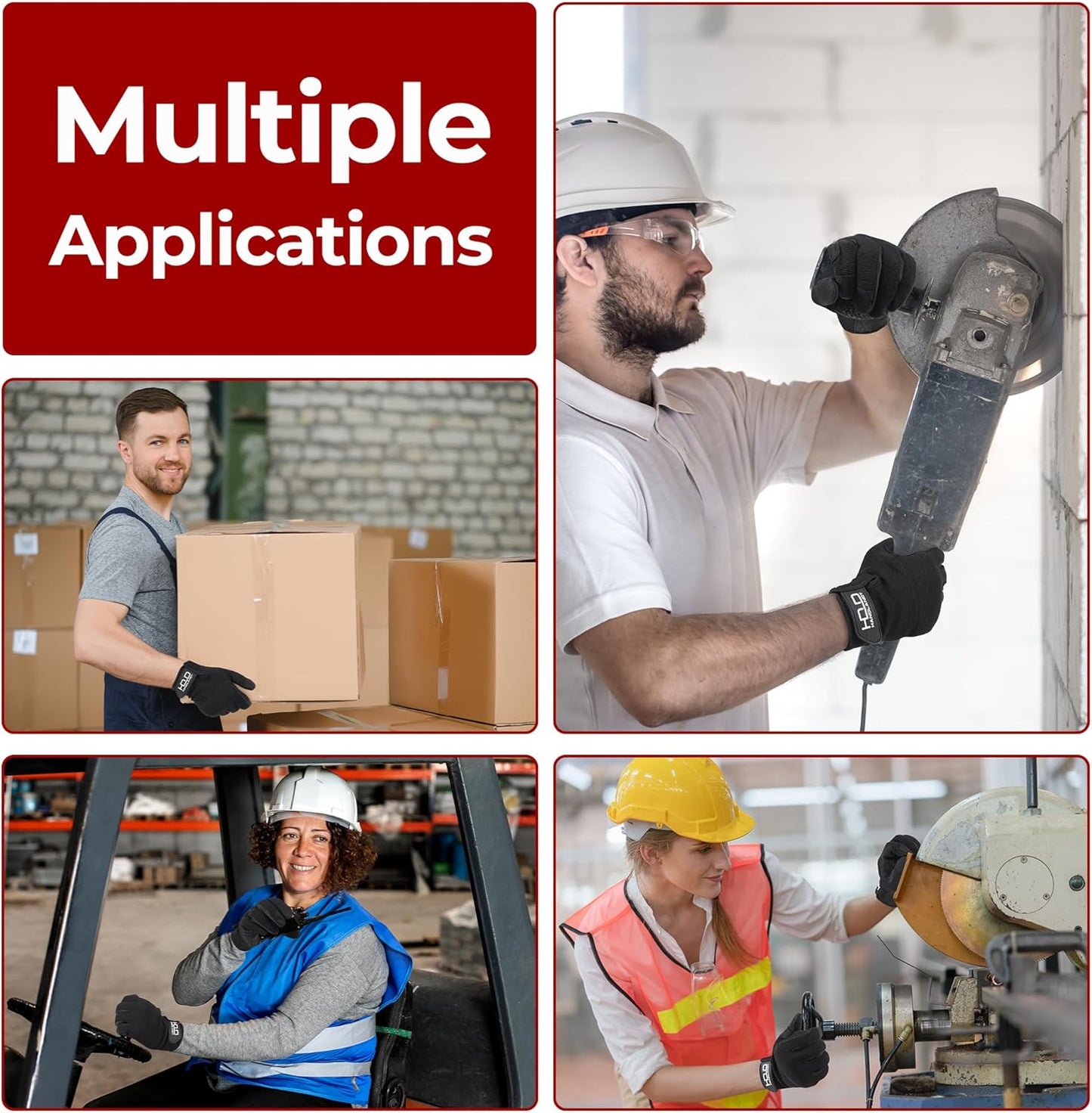 Work Gloves for Men & Women, Utility Mechanic Working Gloves Touch Screen, Flexible Gardening Gloves for Yard