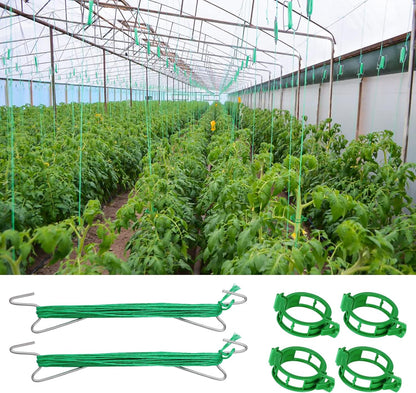 30Pcs Tomato Hooks with String, Tomato Support Hooks, Tomato Holder Hooks & Plant Support Clips with 33.3ft Twine to Prevent Tomatoes from Pinching or Falling Off