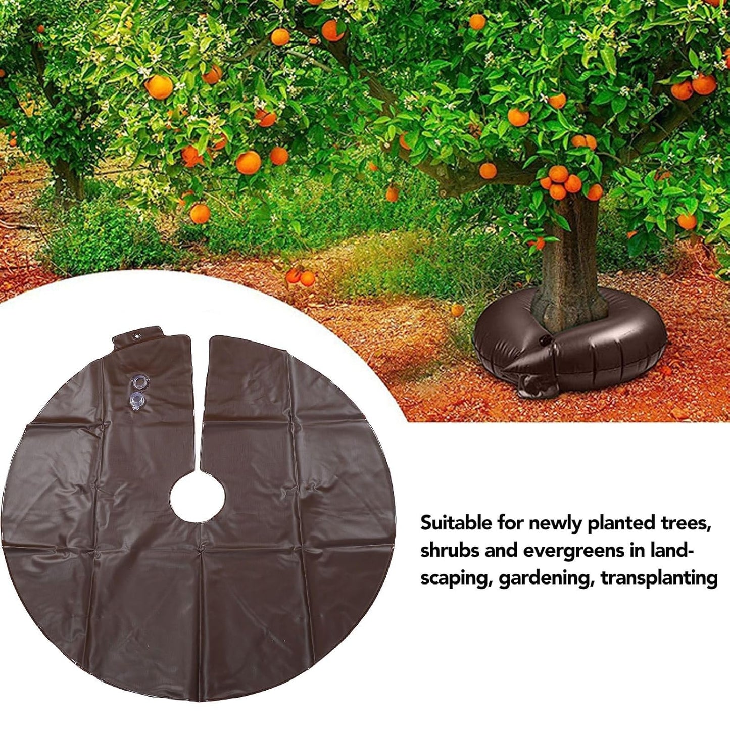 Tree Watering Ring, 10 Gallon Reusable PVC Tree Watering Bags Drip Irrigation Water Pouch Gardening Tools for Landscaping, Newly Planted (Green)