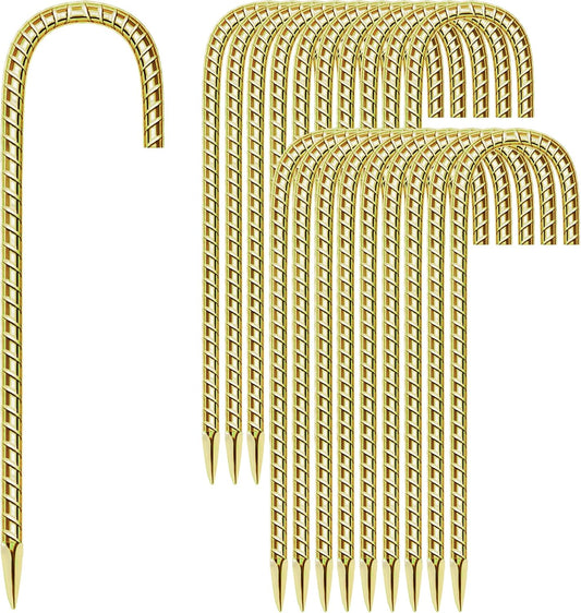 11 Pack Ground Garden Rebar Stakes Rebar 12 Inch Anti-Rust Galvanized Steel U Shape Hook Heavy Duty Ground Anchors for Tents, Position Kits,Fences, and Trampolines Landscape Fabric
