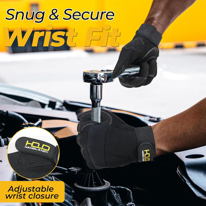 Work Gloves for Men & Women, Utility Mechanic Working Gloves Touch Screen, Flexible Gardening Gloves for Yard