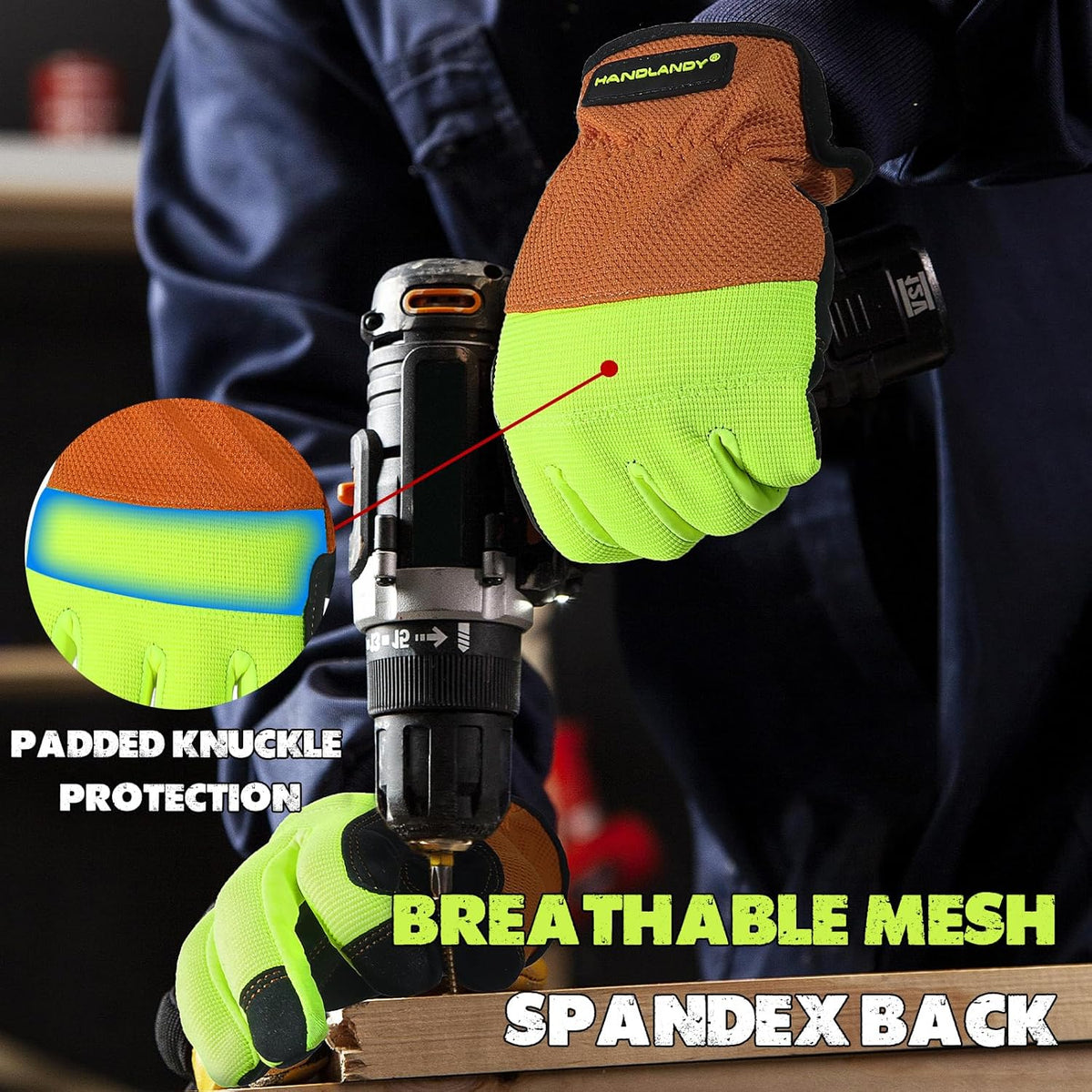 Work Gloves for Men & Women, Utility Mechanic Working Gloves Touch Screen, Flexible Gardening Gloves for Yard