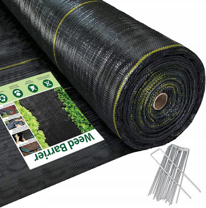 4ft x300ft Black Weed Barrier 3.5oz Landscape Premium Fabric-Heavy Duty Woven Ground Cloth with Superior Permeability Weed Control Convenient Design - Colors AK