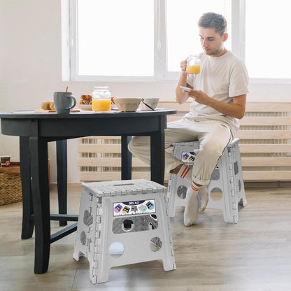 Folding Step Stool 13 Inch,300 Lbs Step Stool for Adults Black