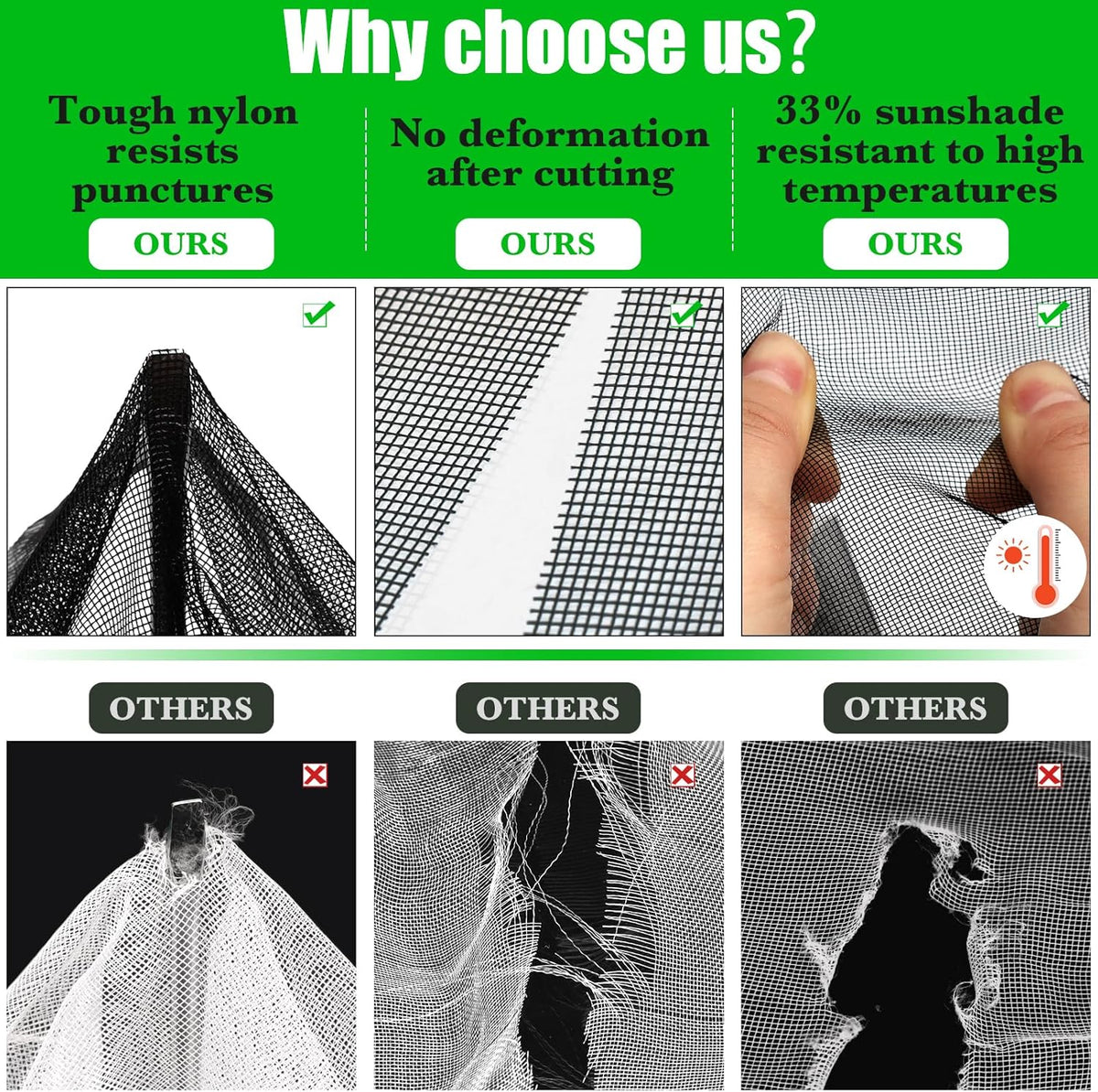 Heavy-Duty Garden Mesh Netting 9.8 x 16.4ft – Upgraded Strong Plant Protection Screen, Reusable Pest & Bird Barrier, Breathable Shade Mesh Cover for Vegetables, Fruits & Flower Beds