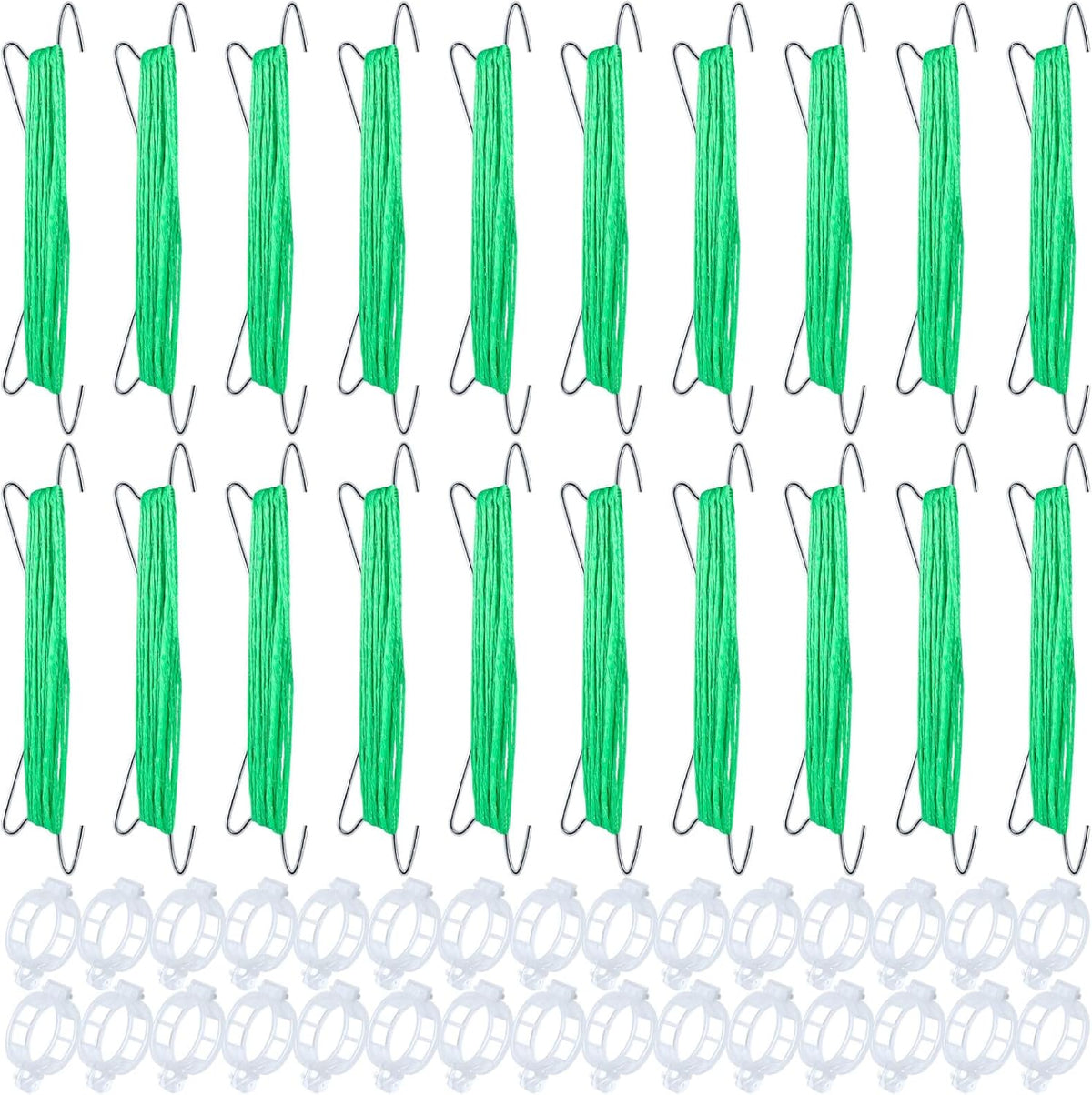 30Pcs Tomato Hooks with String, Tomato Support Hooks, Tomato Holder Hooks & Plant Support Clips with 33.3ft Twine to Prevent Tomatoes from Pinching or Falling Off