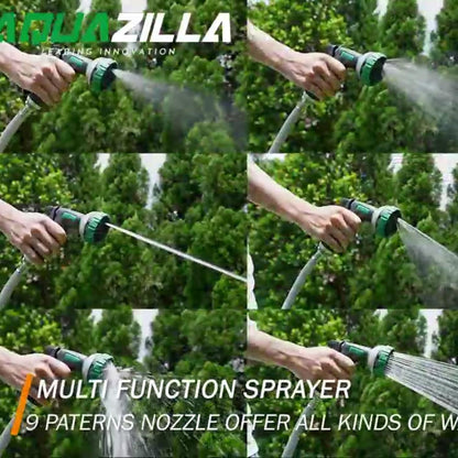 Retractable Garden Hose Reel, 120Ft x 1/2" Durable Wall Mounted Water Hose Reel with 180¡ãSwivel Bracket, 9 Pattern Sprayer, 6Ft leader hose, Smooth Automatic Rewind, Any Length Lock.