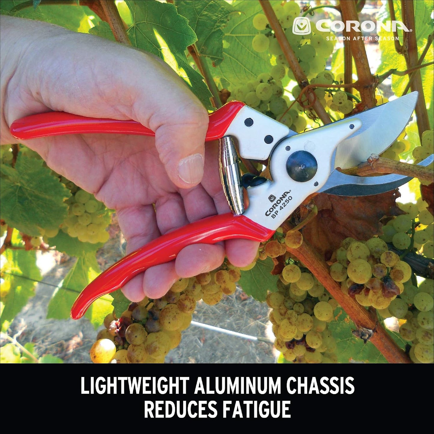 Corona Tools BP 4250 MAXFORGED Aluminum Bypass Pruner, 1-Inch Cut Capacity, Professional Hand Pruning Shears with Replaceable Steel Blade & Ergonomic Angled Head