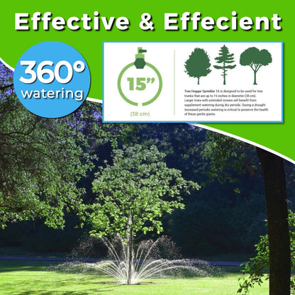 Tree Watering System - 360° Outward Spray Tree Watering Ring - Sprinkler Ring for Trees & Shrubs - Reaches The Nutrition Zone for Tree Root Watering (7 Inch)
