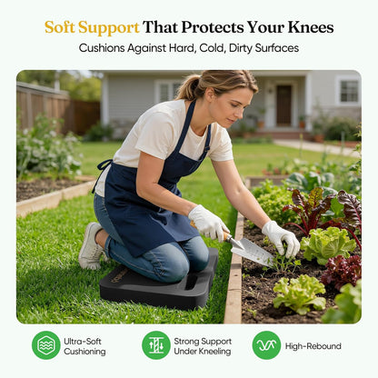 Grenebo 2-Pack 1.6" Extra Thick NBR Foam Garden Kneeling Pads, Ultra Soft Cushion Kneeling Pads for Gardening, Gardening Kneeling Pad for Baby Bathing, Work, Exercise, 17.3×11×1.6 in, Green