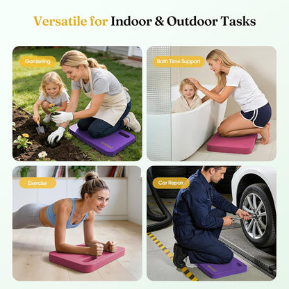 Grenebo 2-Pack 1.6" Extra Thick NBR Foam Garden Kneeling Pads, Ultra Soft Cushion Kneeling Pads for Gardening, Gardening Kneeling Pad for Baby Bathing, Work, Exercise, 17.3×11×1.6 in, Green