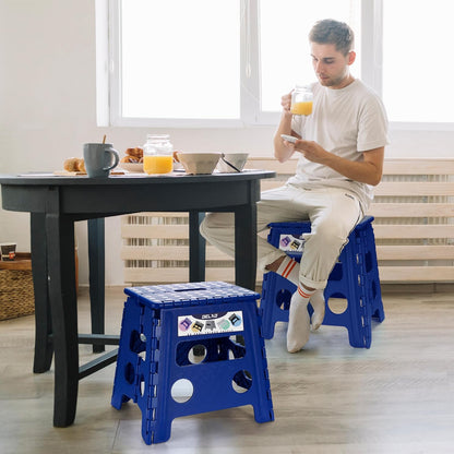 Folding Step Stool 13 Inch,300 Lbs Step Stool for Adults Black