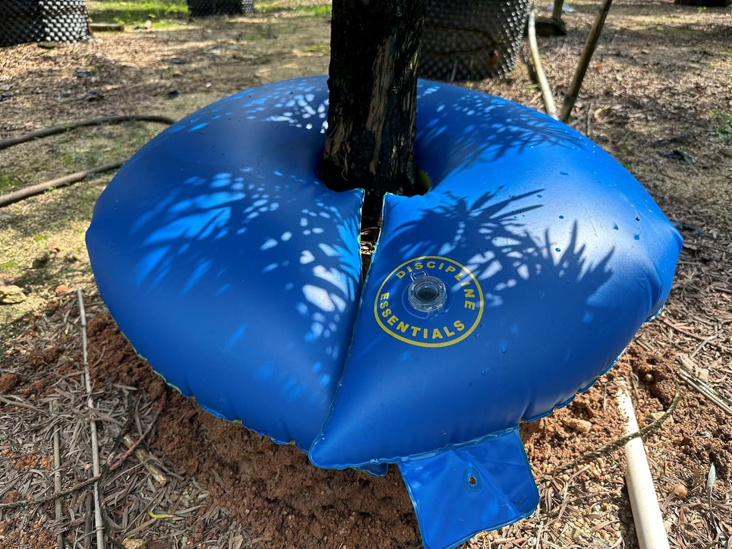 Slow Release Ring-Style Tree Watering Bag - 15 Gallon Watering Ring for Trees, Discipline Essentials (2 Pack, Blue/Yellow)