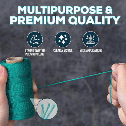 Mason Line String Reel 260FT, 390FT, 780FT, 1500FT, 2300FT, Durable Construction Twine for Laying Bricks, Blocks, Fences in Gardening, DIY & Landscaping Projects (Orange, 262 Ft)