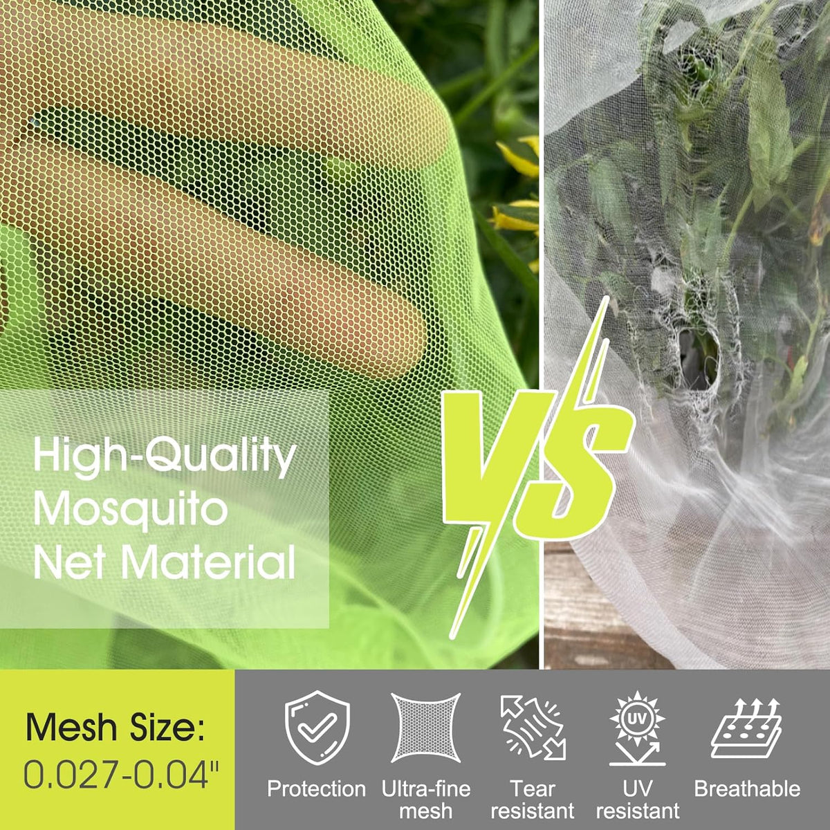 Fruit Tree Netting, RIFNY 3.9 X 3.3 FT Blueberry Bush Netting Cover with Zipper Drawstring, Outdoor Mosquito Net Garden Netting Cover Protector Plant from Birds Cicadas Animals Insect (4 PCS, White)