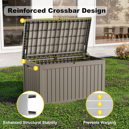 30 Gallon Outdoor Deck Box, Lockable Waterproof Outdoor Storage Boxes For Garden Tools,Indoor Cushions,Accessories Outside Storage Resin Weatherproof Container(Black)