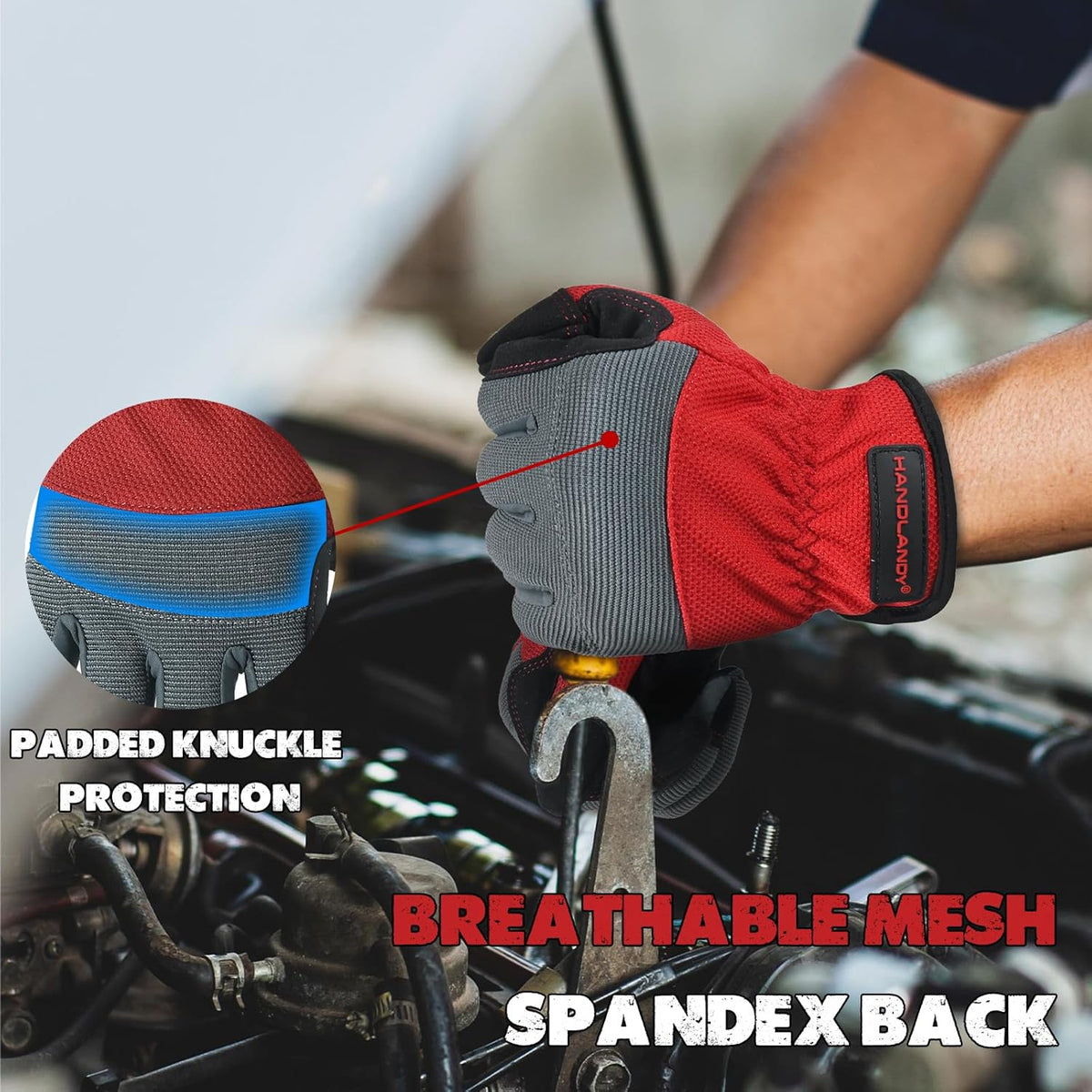 Work Gloves for Men & Women, Utility Mechanic Working Gloves Touch Screen, Flexible Gardening Gloves for Yard