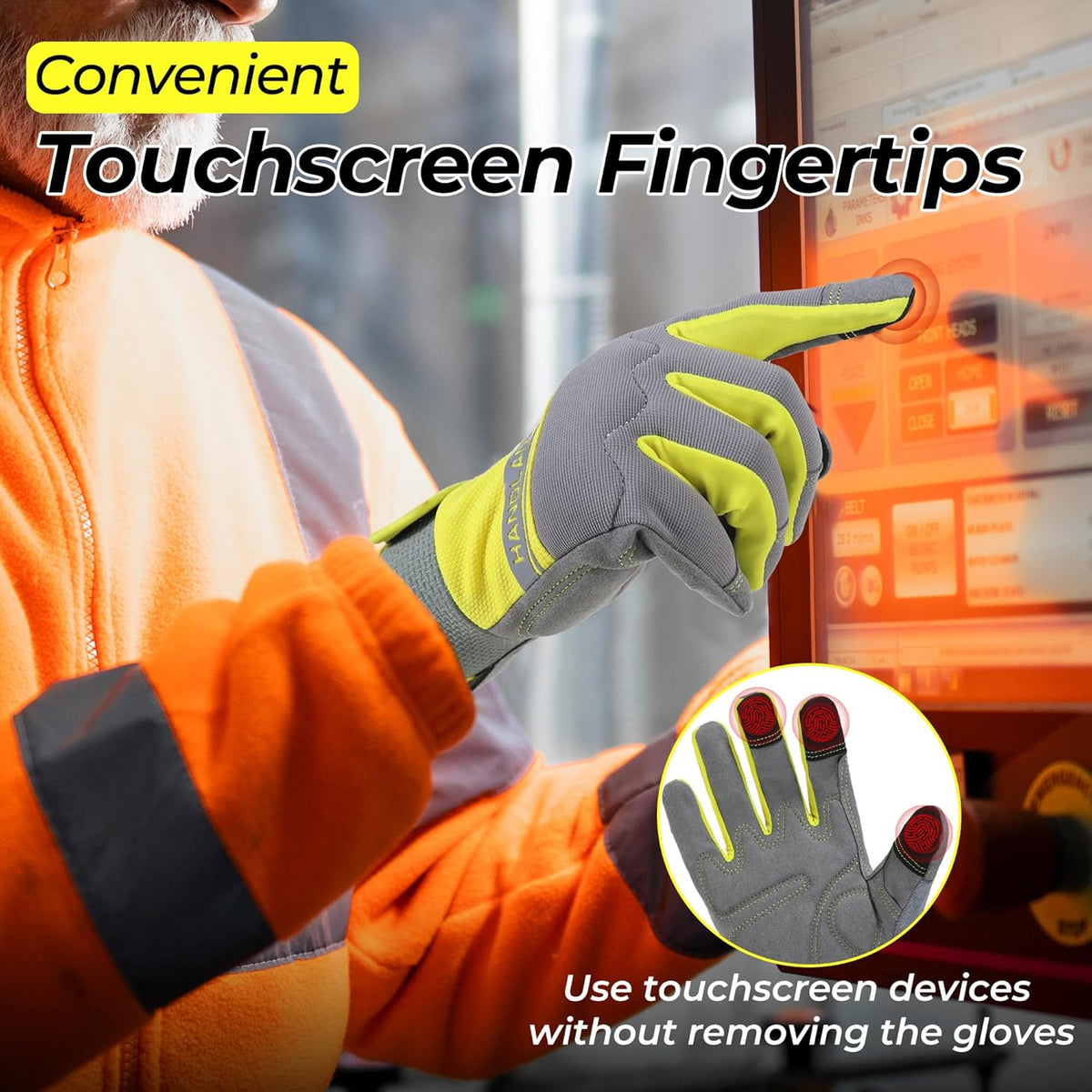 Work Gloves for Men & Women, Utility Mechanic Working Gloves Touch Screen, Flexible Gardening Gloves for Yard
