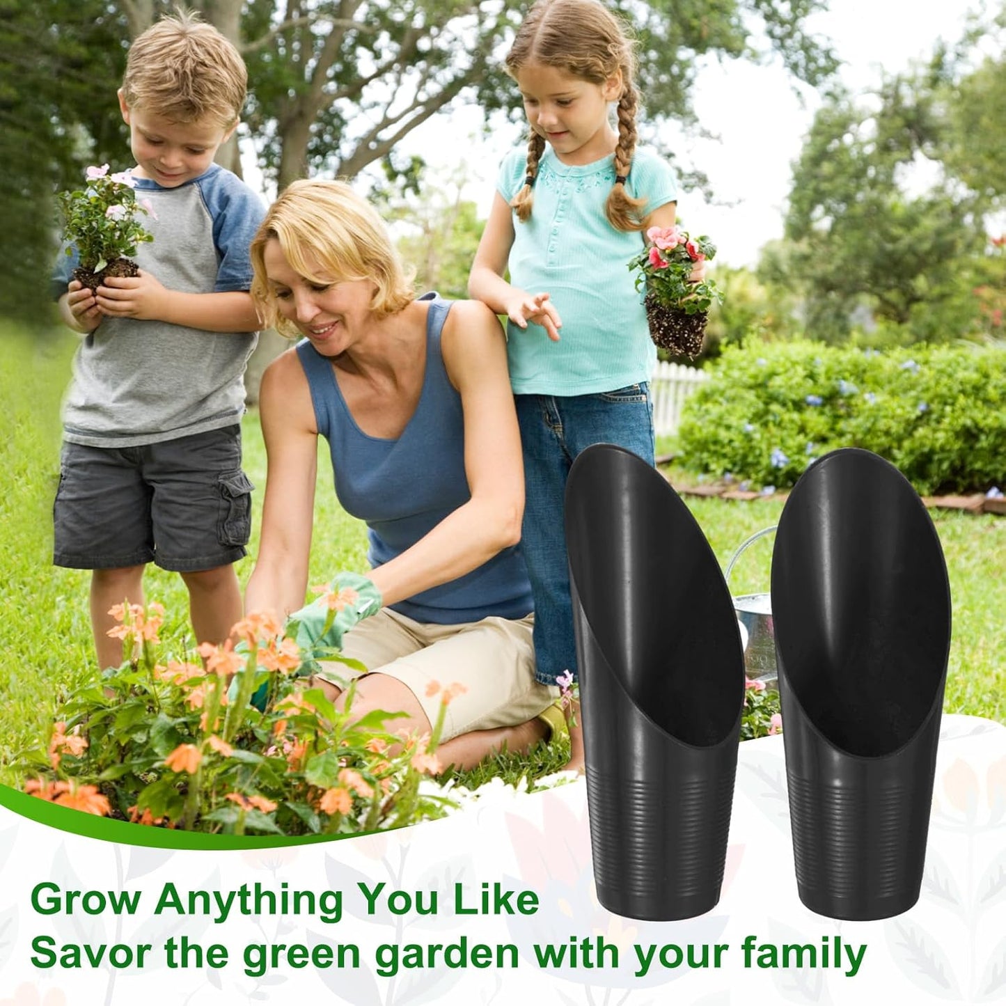 M METERXITY 18-Pack Bonsai Soil Scoops, Plastic Garden Soil Scoops Bucket Shovel Potting Scoopers for Transplanting/Flower Planting/Plant Succulent, Colorful Small Gardening Tools [Multicolor]