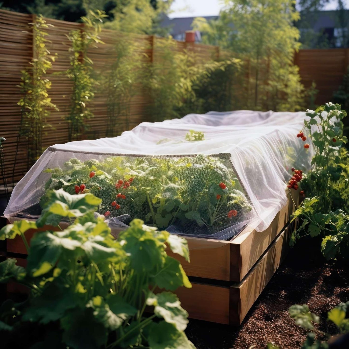 Garden Netting for Bird, Insect and Bug Cover 10x10FT | Multiple Size White Mesh Fabric Mosquito Net for Fruit & Vegetable Protection | Agricultural Strawberry, BlackBerry & Berry Plant Barrier