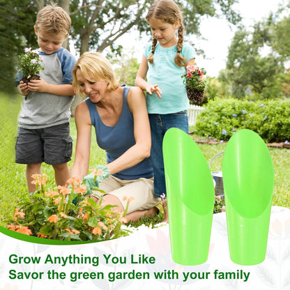 M METERXITY 18-Pack Bonsai Soil Scoops, Plastic Garden Soil Scoops Bucket Shovel Potting Scoopers for Transplanting/Flower Planting/Plant Succulent, Colorful Small Gardening Tools [Multicolor]
