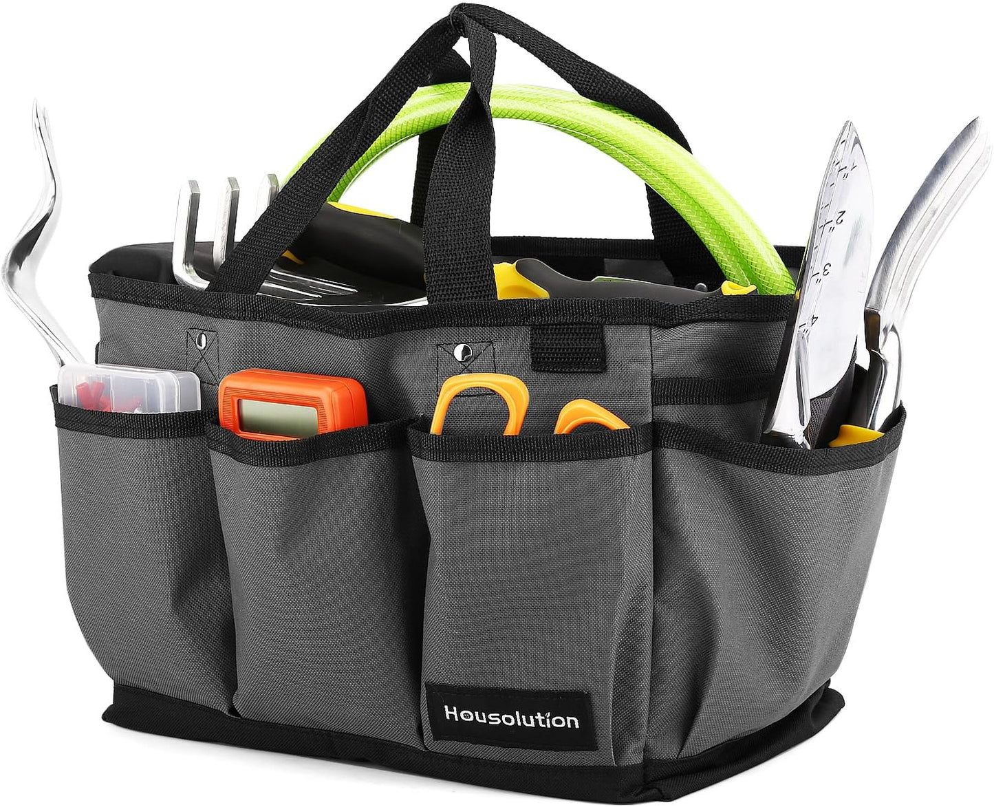 Housolution Gardening Tote Bag, Deluxe Garden Tool Storage Bag and Home Organizer with Pockets, Wear-Resistant & Reusable, 14 Inch, Pink