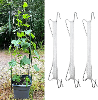 Saihisday Plant Climbing Hooks Tomato Support J Hook Reusable Tomato Twine String Cucumber Trellis Clips Plant Support Clips